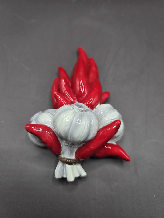 Magnete Portafortuna Aglio e Peperoncino